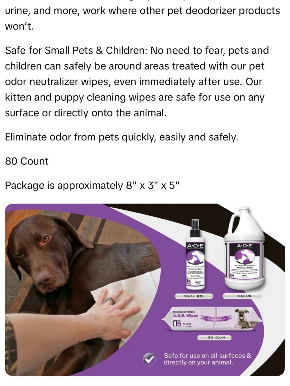 NIB Odorcide Odor Eliminating Deodorizing Pet Wipes Dog Cat Grooming - Picture 9 of 9